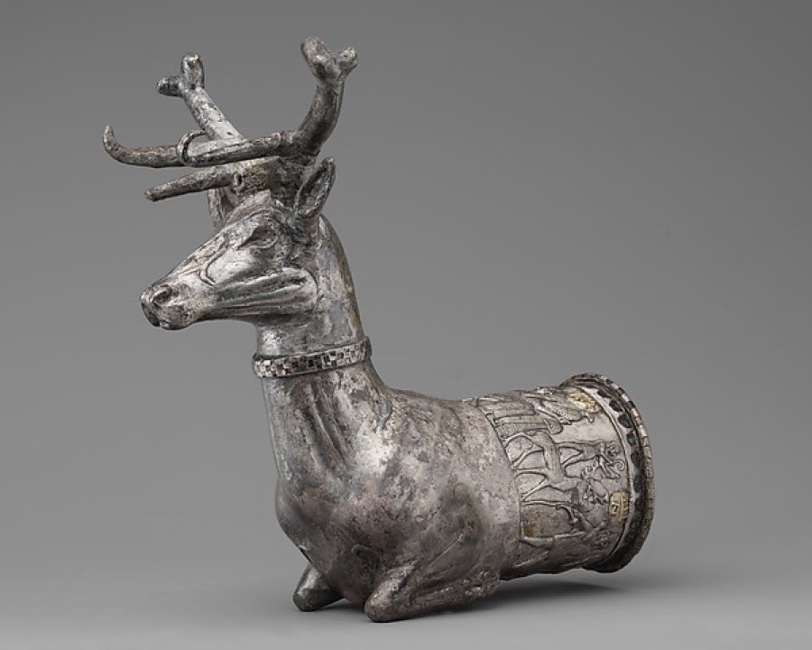 Hittite — Vessel terminating in the forepart of a stag — Hittite, ca. 14th–13th century BCE
