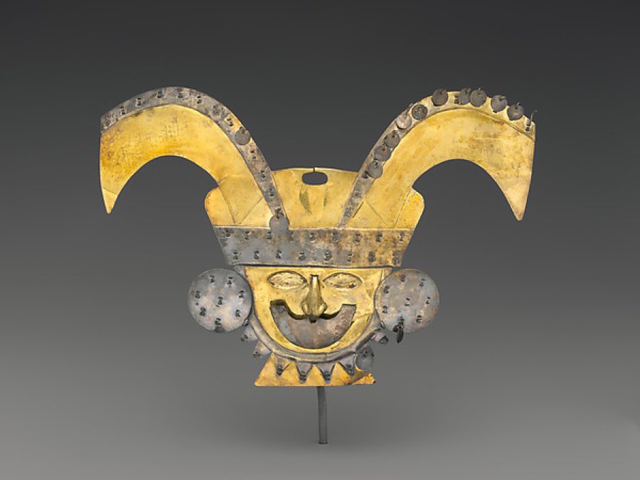 Moche — Nose ornament in the shape of a head — Moche, 500-800 CE